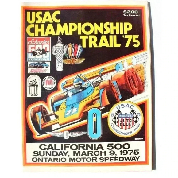 VTG 1975 California 500 USAC Championship Trail Ontario Motor Speedway Magazine - Picture 1 of 5